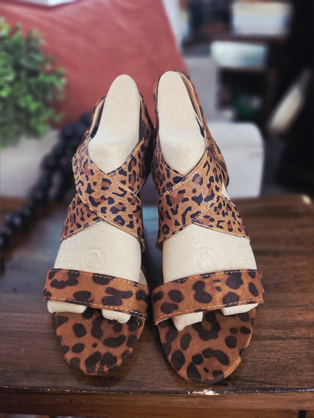 TRARY Leopard Chunky Heel Sandals - Picture 3 of 7
